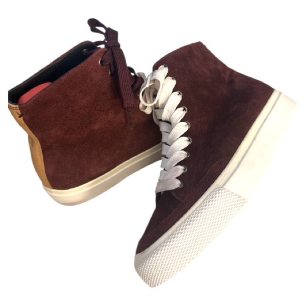 Rag & Bone RB High Top Suede Sneakers - Merlot - Picture 2 of 14